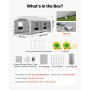 VEVOR Opblaasbare Spuitcabine 12x5x4 m Spuitcabine Verftent Grijs, met 950W & 1100W Blowers, Actieve Koolstoffiltratie, Kleedruimte, PVC Ramen voor Zware Pick-ups & Bestelwagens, Draagbaar