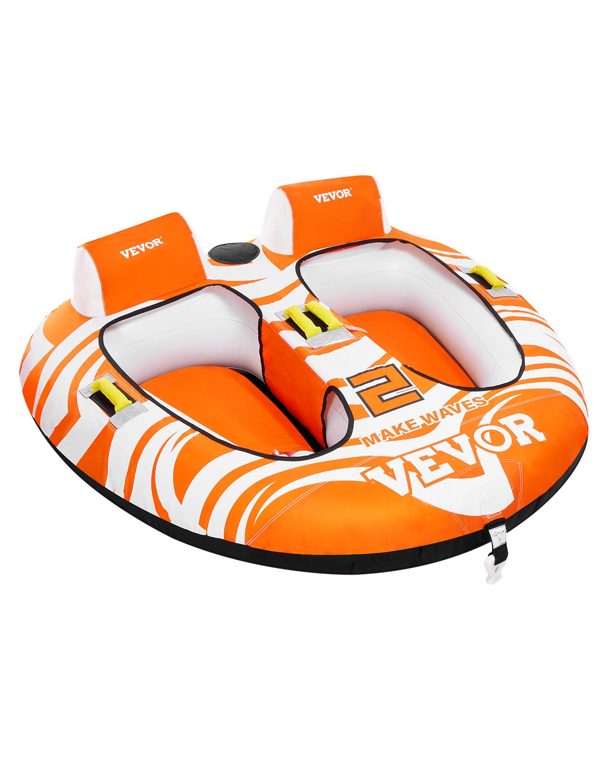 VEVOR Fun Tube Set voor varen, opblaasbare sleepboten voor 1-2 personen, 154 kg Watersport sleepbare tube voor het trekken van boten - met handgrepen, 840D volledig nylon hoes, veiligheidsventiel