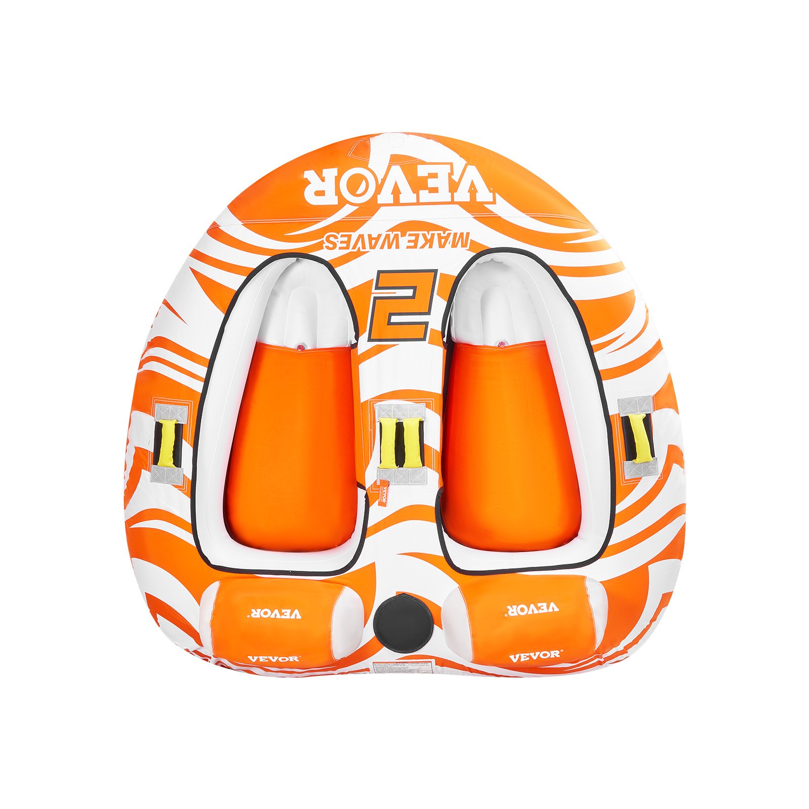 VEVOR Fun Tube Set voor varen, opblaasbare sleepboten voor 1-2 personen, 154 kg Watersport sleepbare tube voor het trekken van boten - met handgrepen, 840D volledig nylon hoes, veiligheidsventiel