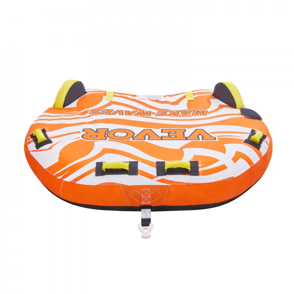 VEVOR Towable Tubes for Boating, 1-2 Riders Inflatable Towable Tube for Boat to Pull, 340lbs Capacity Boat Tubes and Towables for Water Sports - with Fins, Double-Stitched Nylon Cover & Padded Handles