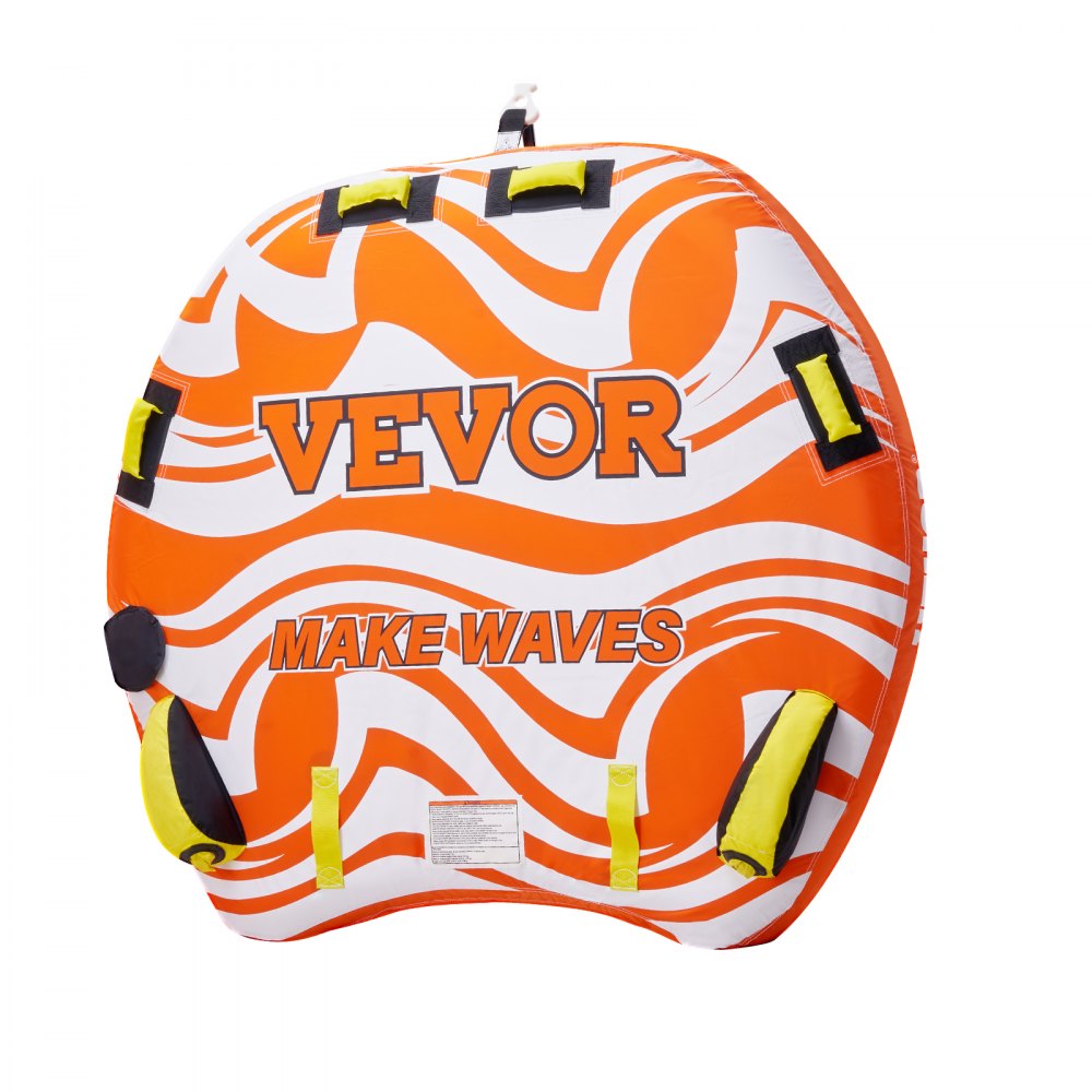 VEVOR Towable Tubes for Boating, 1-2 Riders Inflatable Towable Tube for Boat to Pull, 340lbs Capacity Boat Tubes and Towables for Water Sports - with Fins, Double-Stitched Nylon Cover & Padded Handles