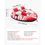 VEVOR Sleepband voor boten, watersport sleepband voor 2 personen, tot 154 kg draagvermogen, met volledige nylon hoes, gewatteerde handgrepen en veiligheidsventiel, voor meren en rivieren, rood