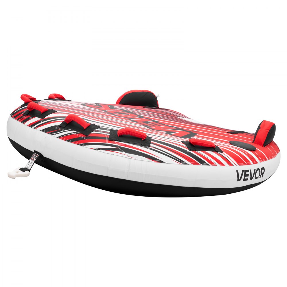 VEVOR Sleepband voor boten, watersport sleepband voor 3 personen, tot 231 kg draagvermogen, met vinnen, nylon hoes, gewatteerde handgrepen en veiligheidsventiel, voor meren, rivieren en zeeën, rood