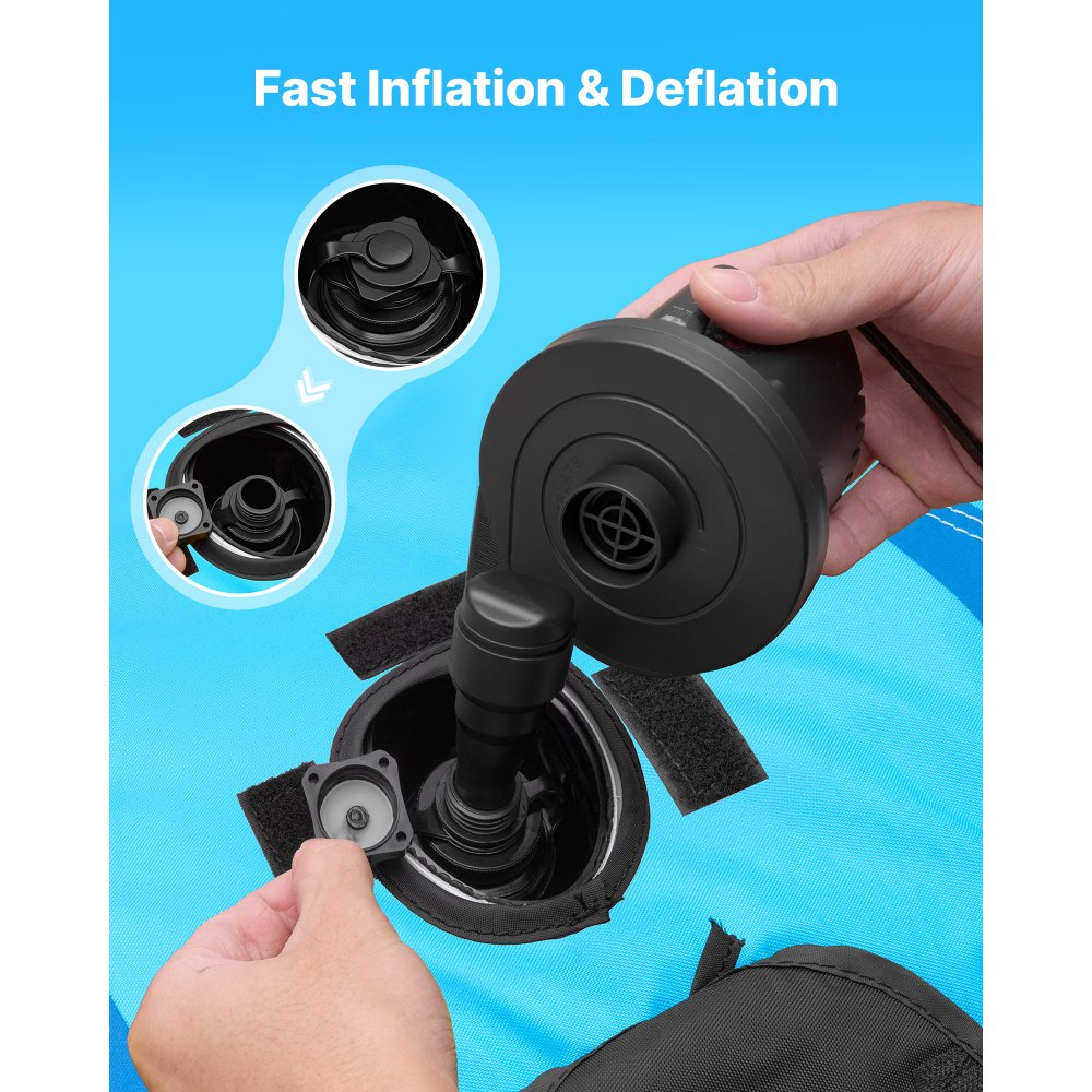 VEVOR Sleepband voor boten, watersport sleepband voor 3 personen, tot 231 kg draagvermogen, met antislipkussens, nylon hoes, gewatteerde handgrepen en veiligheidsventiel, voor meren en rivieren, blauw