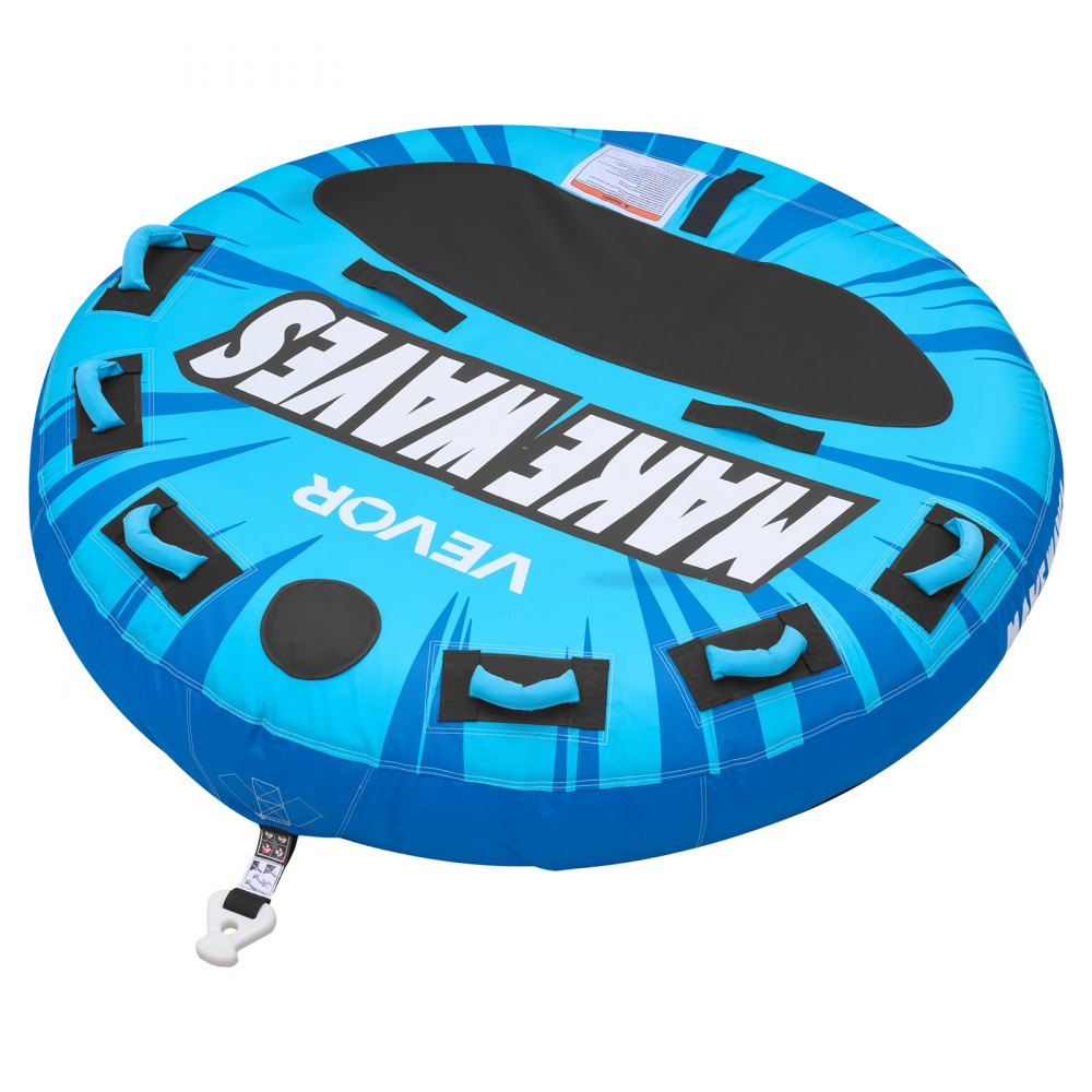 VEVOR Sleepband voor boten, watersport sleepband voor 3 personen, tot 231 kg draagvermogen, met antislipkussens, nylon hoes, gewatteerde handgrepen en veiligheidsventiel, voor meren en rivieren, blauw