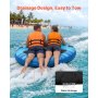 VEVOR Sleepband voor boten, watersport sleepband voor 3 personen, tot 231 kg draagvermogen, met antislipkussens, nylon hoes, gewatteerde handgrepen en veiligheidsventiel, voor meren en rivieren, blauw