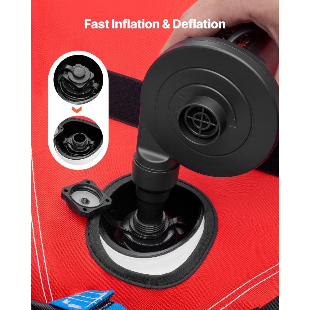 VEVOR Sleepband voor boten, watersport sleepband voor 2 personen, tot 154 kg draagvermogen, met 2 sleepogen, nylon hoes, gewatteerde handgrepen en veiligheidsventiel, voor meren en rivieren, rood