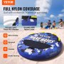 VEVOR Sleepbare Tube voor boten, opblaasbare boottubes en sleepbare tubes voor 1-2 personen, 340 lbs, 51,8 inch ronde watersport sleepbare tube voor het trekken van boten, volledige nylon hoes