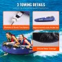 VEVOR Sleepbare Tube voor boten, opblaasbare boottubes en sleepbare tubes voor 1-2 personen, 340 lbs, 51,8 inch ronde watersport sleepbare tube voor het trekken van boten, volledige nylon hoes