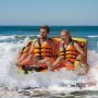 VEVOR Towable Tube for Boating, 1-2 Riders Inflatable Towable Tubes with Deck Seats and Backrest, 340 lbs Water Sport Tube for Boat to Pull, Full Nylon Cover, EVA Grab Handles and Speed Safety Valve