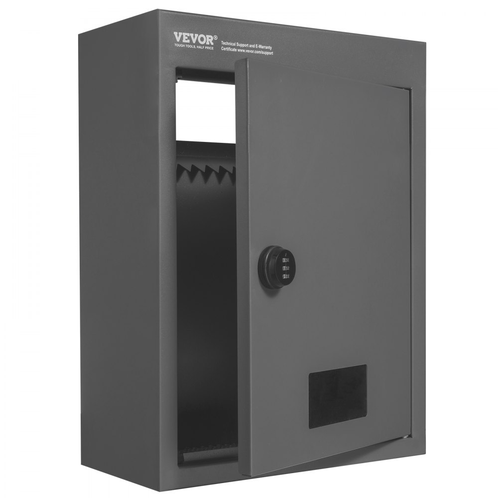 VEVOR Through The Wall Drop Box, Heavy Duty Steel Through The Wall Mailbox with 2.8-7.9" 13" Combination Lock, 12.5x6.3x16.9 Mail Drop Box, Dark Gray