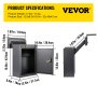 VEVOR Through The Wall Drop Box, 12.5''x6.3''x16.9'' Mail Drop Box with Adjustable Chute, Deposit Drop Box with Code Lock, Rainproof Wall Mount Mailbox for Letters, Rents, Checks & Keys, Home & Office