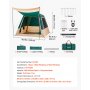 VEVOR Campingtent voor 4 personen, opblaasbare familietent met oplaadbare pomp, TPU-luchtslang en 5 gaasramen, cabinetent met draagtas voor gezinskamperen en wandelen, groen