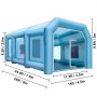 VEVOR Inflatable Tent 26x15x10Ft Inflatable Spray Booth Tent Inflatable Paint Booth Tent Car Paint Booth Giant Workstation 210D Oxford Fabric with 2 Blowers