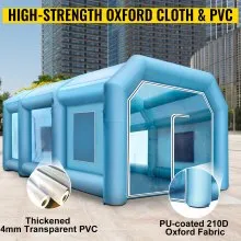 VEVOR Opblaasbare Spuitcabine 7,5x3,5x2,5 m Oxford Pvc Tent Opblaasbaar Grijs Opblaasbare Verfcabine Tent Gebruikt Voor Het Polijsten Van auto's