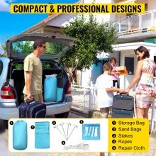 VEVOR Opblaasbare Spuitcabine 7,5x3,5x2,5 m Oxford Pvc Tent Opblaasbaar Grijs Opblaasbare Verfcabine Tent Gebruikt Voor Het Polijsten Van auto's