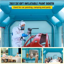 VEVOR Portable Inflatable Paint Booth, 26x15x10ft Inflatable Spray Booth, Car Paint Tent with Air Filter System & 2 Blowers, Upgraded Blow Up Spray Booth Tent, Auto Paint Workstation, Car Parking Gara