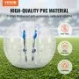 VEVOR Opblaasbare Bump Ball Bumper Shock Ball 1 stuks 1,5 m x 1,2 m Menselijke botsingsbal PVC Body Bubble Bounce Ball voor buitenactiviteiten Transparante opblaasbare bumperbal