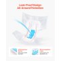VEVOR Adult Briefs with Tabs, Super Absorbent Incontinence Briefs for Men and Women, Disposable Adult Diapers with Leakproof 3D Surround Guard & Wetness Indicator - L Size, 40 Count (4 Packs of 10)