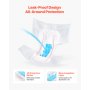 VEVOR Adult Briefs with Tabs, Super Absorbent Incontinence Briefs for Men and Women, Disposable Adult Diapers with Leakproof 3D Surround Guard & Wetness Indicator - M Size, 40 Count (4 Packs of 10)