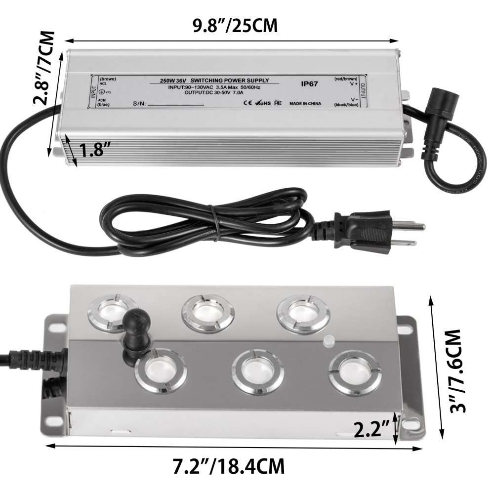 Vevor Ultrasone Mist Maker, Mistmaker Vijver, Fogger Ultrasone Rvs Met 6hoofd