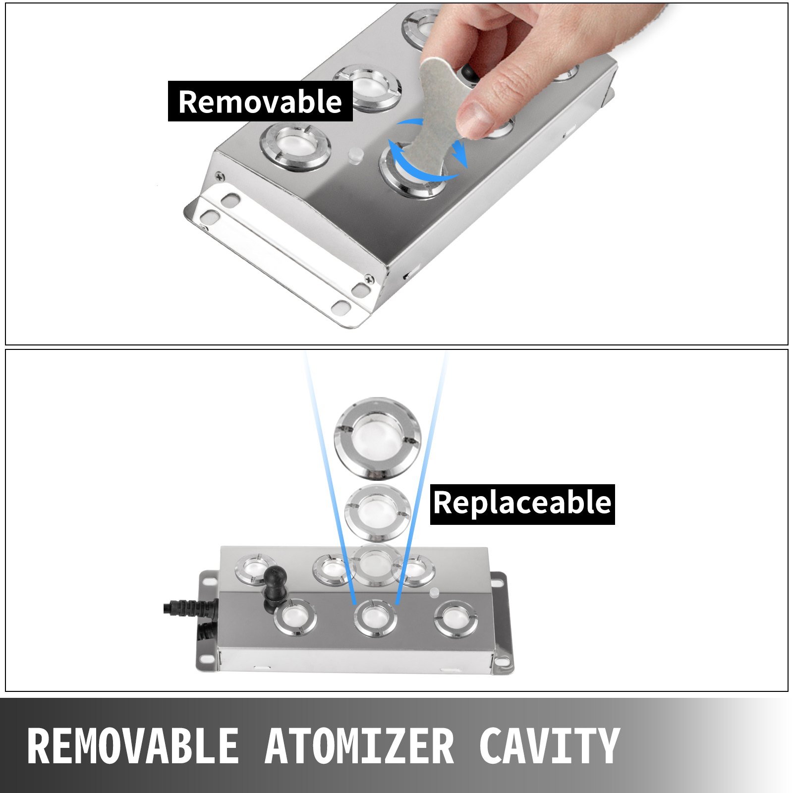 Vevor Ultrasone Mist Maker, Mistmaker Vijver, Fogger Ultrasone Rvs Met 6hoofd