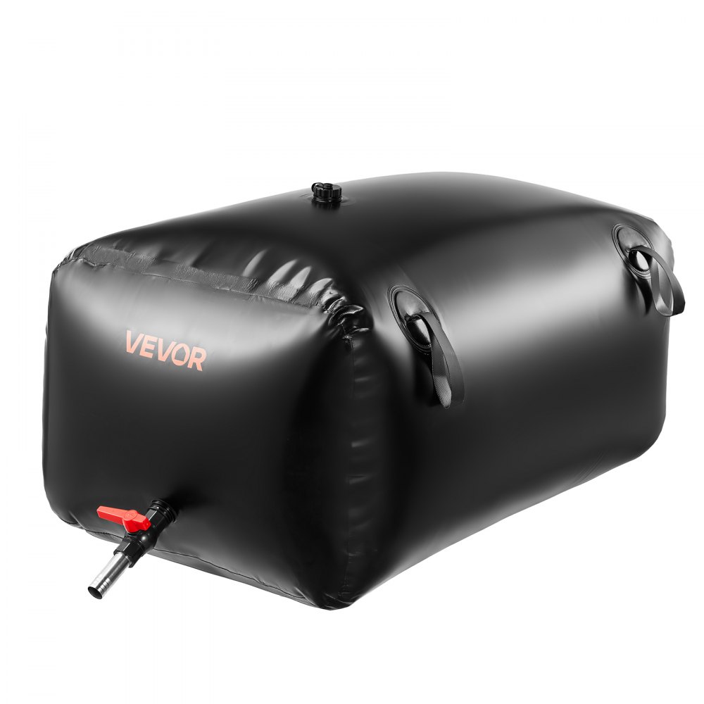 VEVOR Water Storage Bladder, 240L Portable & Collapsible Water Storage Bag, Wear-Resistant 1000D PVC Soft Waters Bag, Leakproof Camping Tank Containers for Garden Irrigation RV Emergency Use, Black