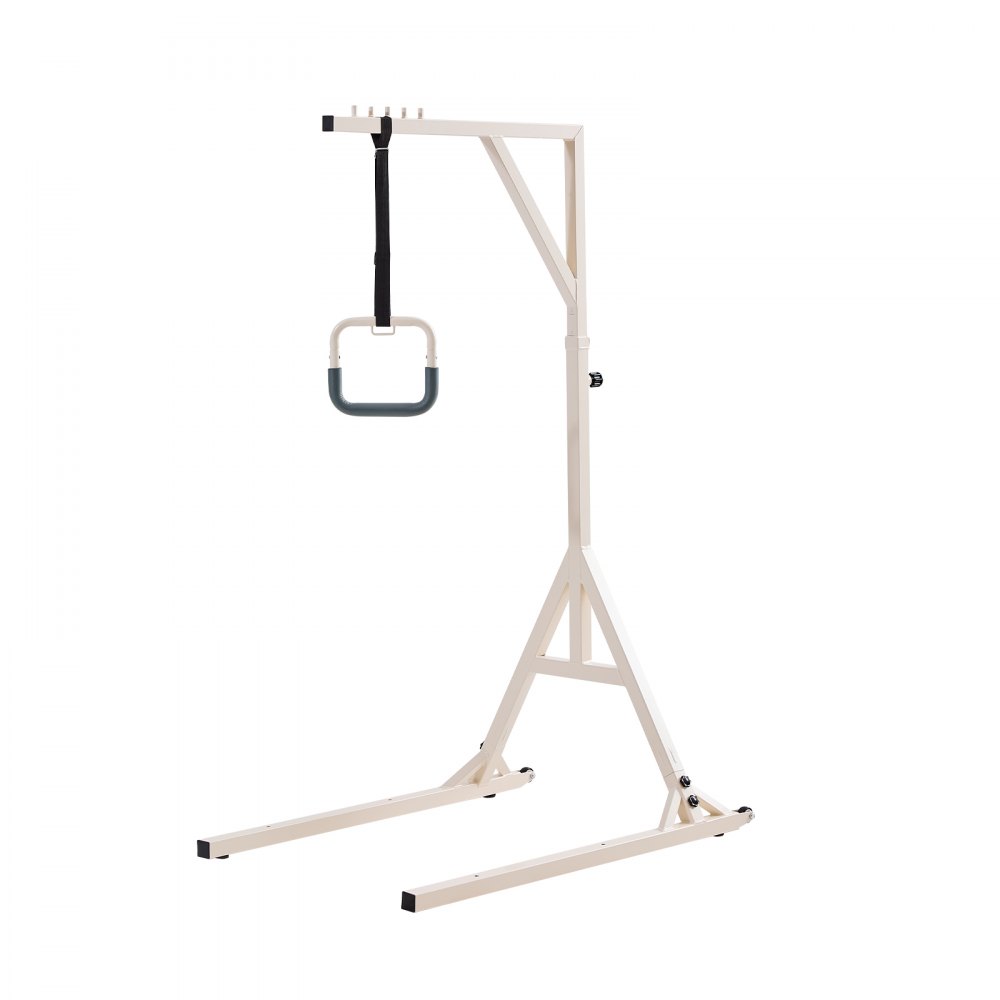 VEVOR Bedverhoger met trapeziumvormige handgreep, in hoogte verstelbare patiëntenlift met 2 wielen, bedverhoger met een draagvermogen tot 158 ​​kg, mobiele sta-hulp voor oudere, gehandicapte en bedlegerige patiënten