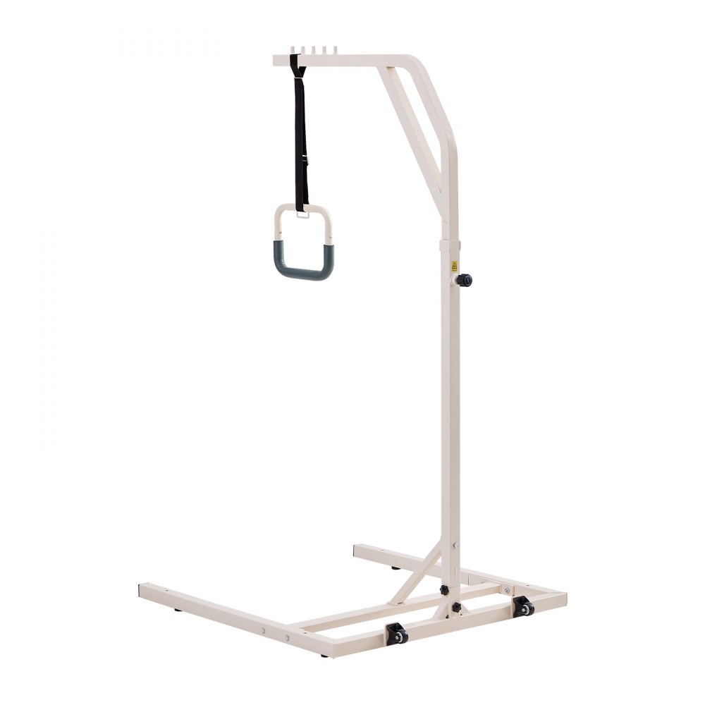 VEVOR Trapeze Bar for Bed Mobility, Height-Adjustable Free Standing Trapeze Bar with 2 Wheels, 300LBS Capacity Bed Pull Up Assist for Elderly Disabled, Ideal for Hospital, Nursing Home & Home Care