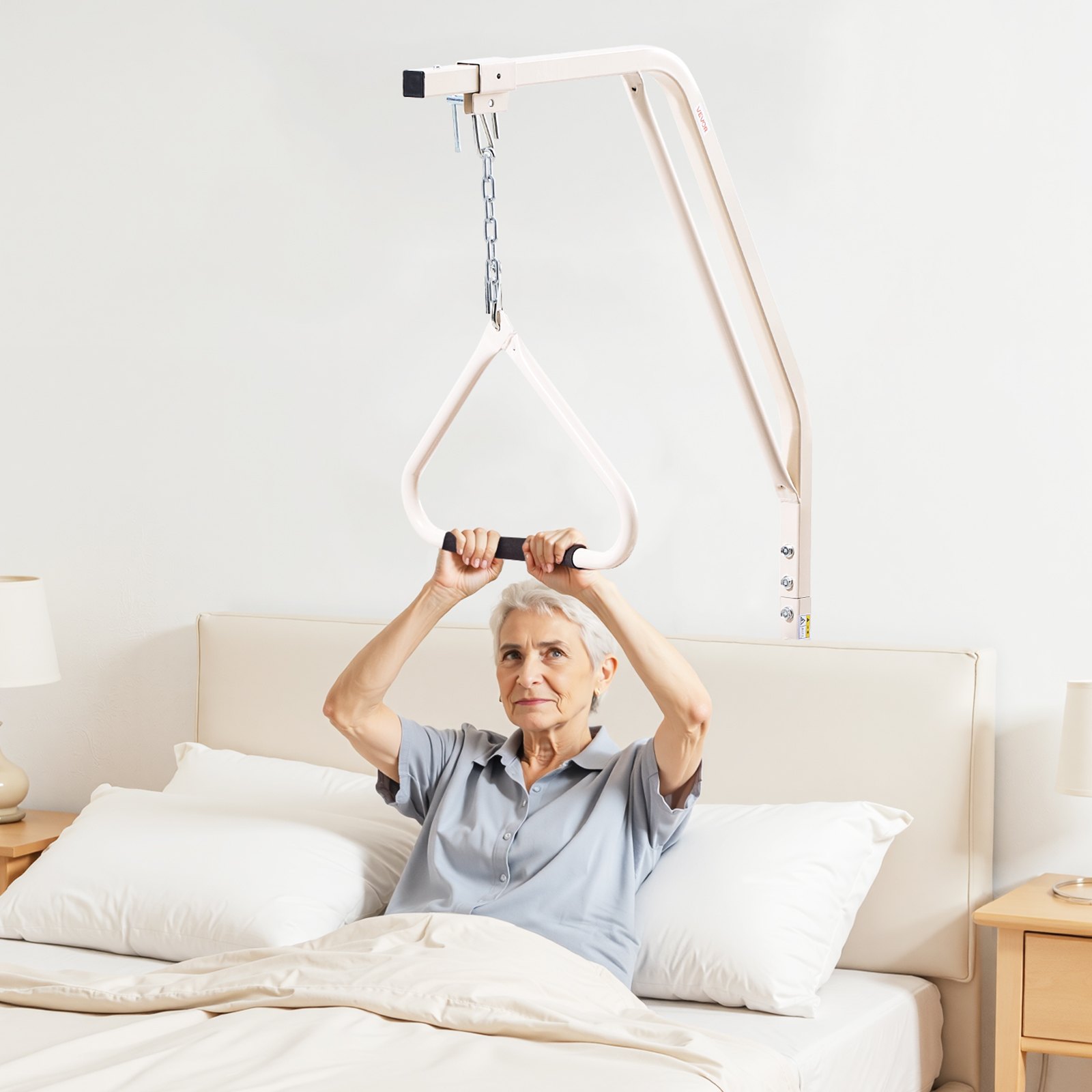VEVOR Bedlift 840x210x1550 mm, Bedlift met klemmen en metalen ketting, tot 113 kg, Stahulp voor ouderen en bedlegerige mensen, Ideaal voor thuiszorg, ziekenhuizen en verpleeghuizen