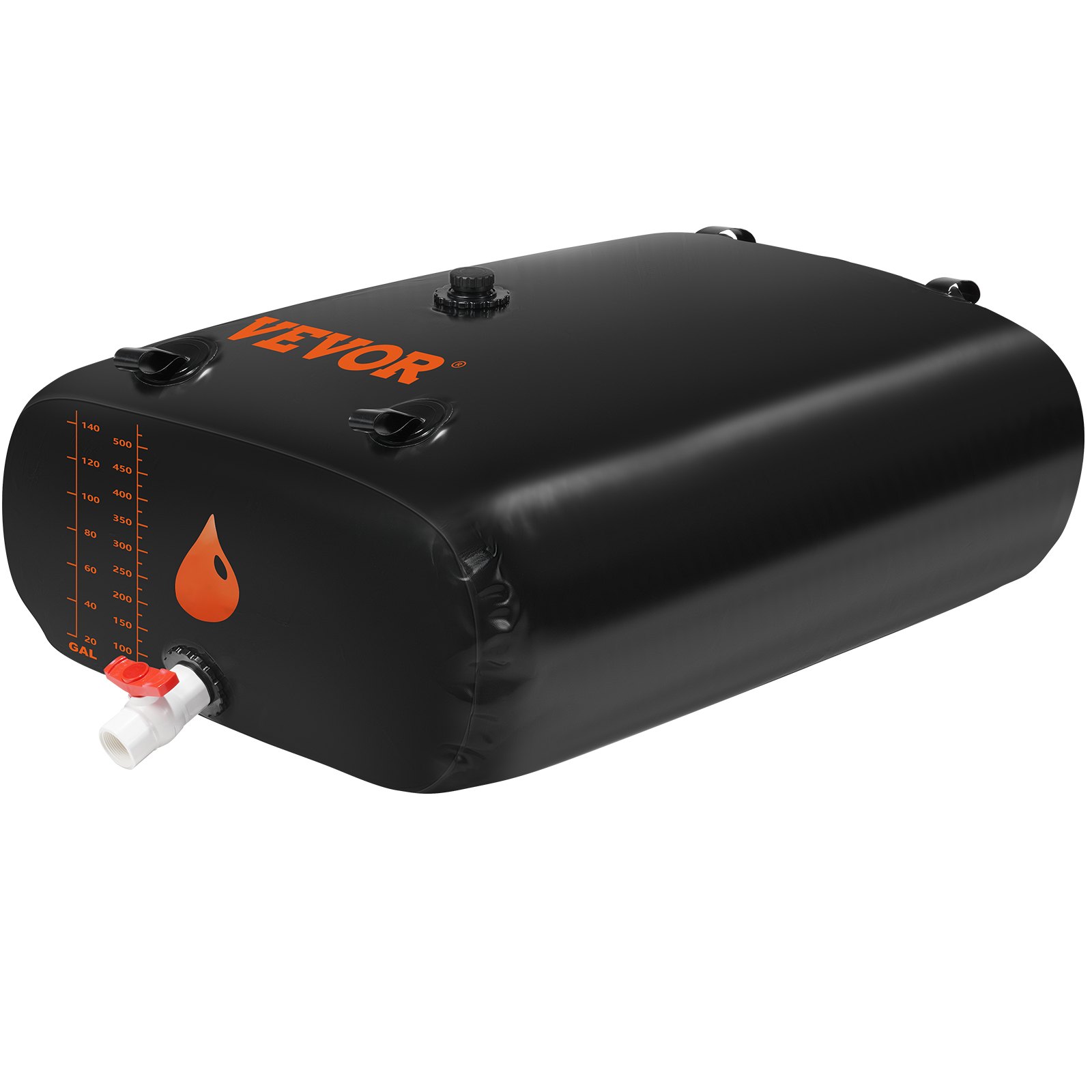 VEVOR Waterzak 540L opslagcontainer PVC 1000D watertank 150x90x40cm met volledige waterwaterzak -30℃~+70℃ Zacht waterzak voor tuin kamperen camper droogte brandweer bediening