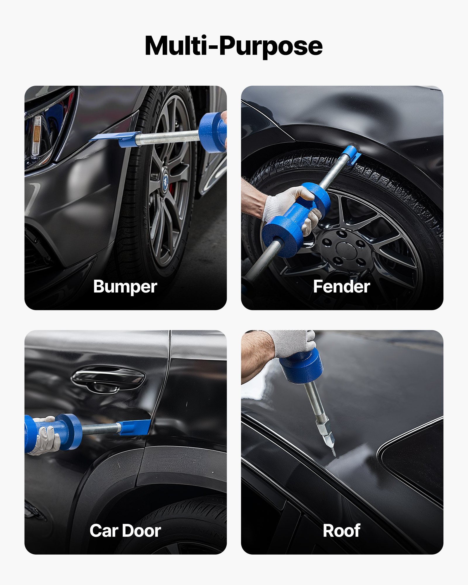 VEVOR Dent Puller Kit, 13 lbs 14-in-1 Slide Hammer Dent Removal Kit, Heavy-Duty Auto Body Truck Repair Automotive Damage Remover Tool Repair Frame with Carrying Case, Extension Rod, Non-Slip Handle