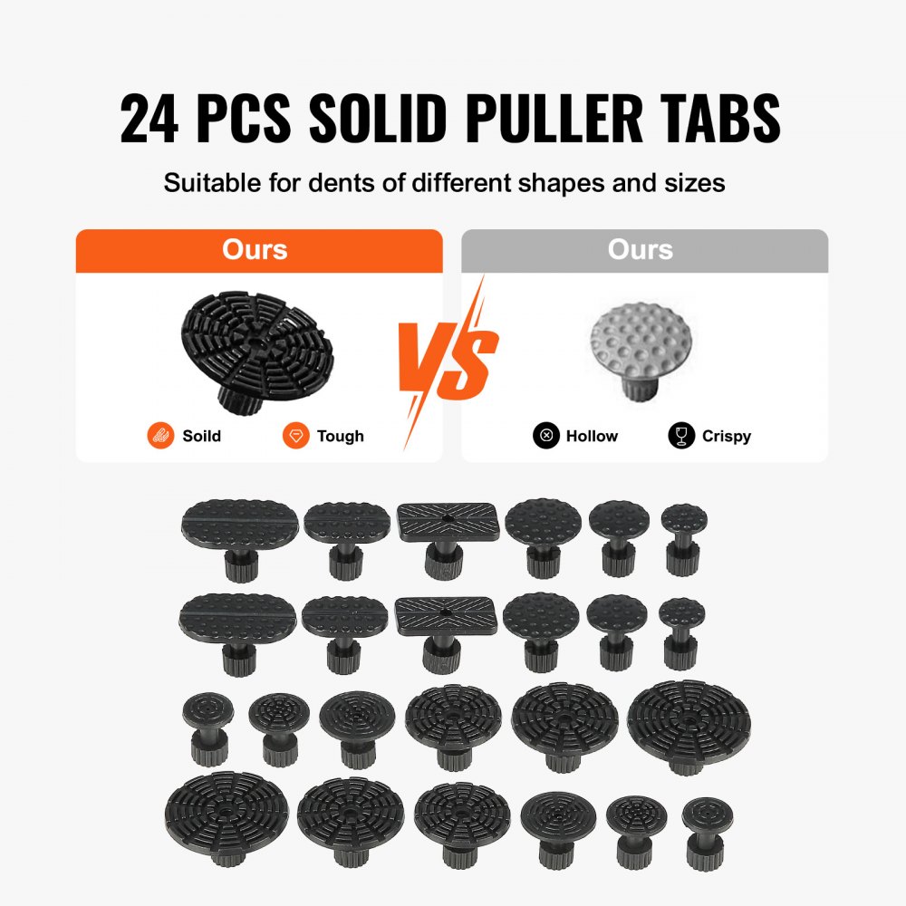 VEVOR 56-delige deukverwijderset voor brugdeuken, inclusief 20 deukverwijderlipjes en 6 deukverwijderlipjes voor brugdeuken, gereedschap voor het verwijderen van deuken uit aluminium voor auto's, koelkasten, enz.