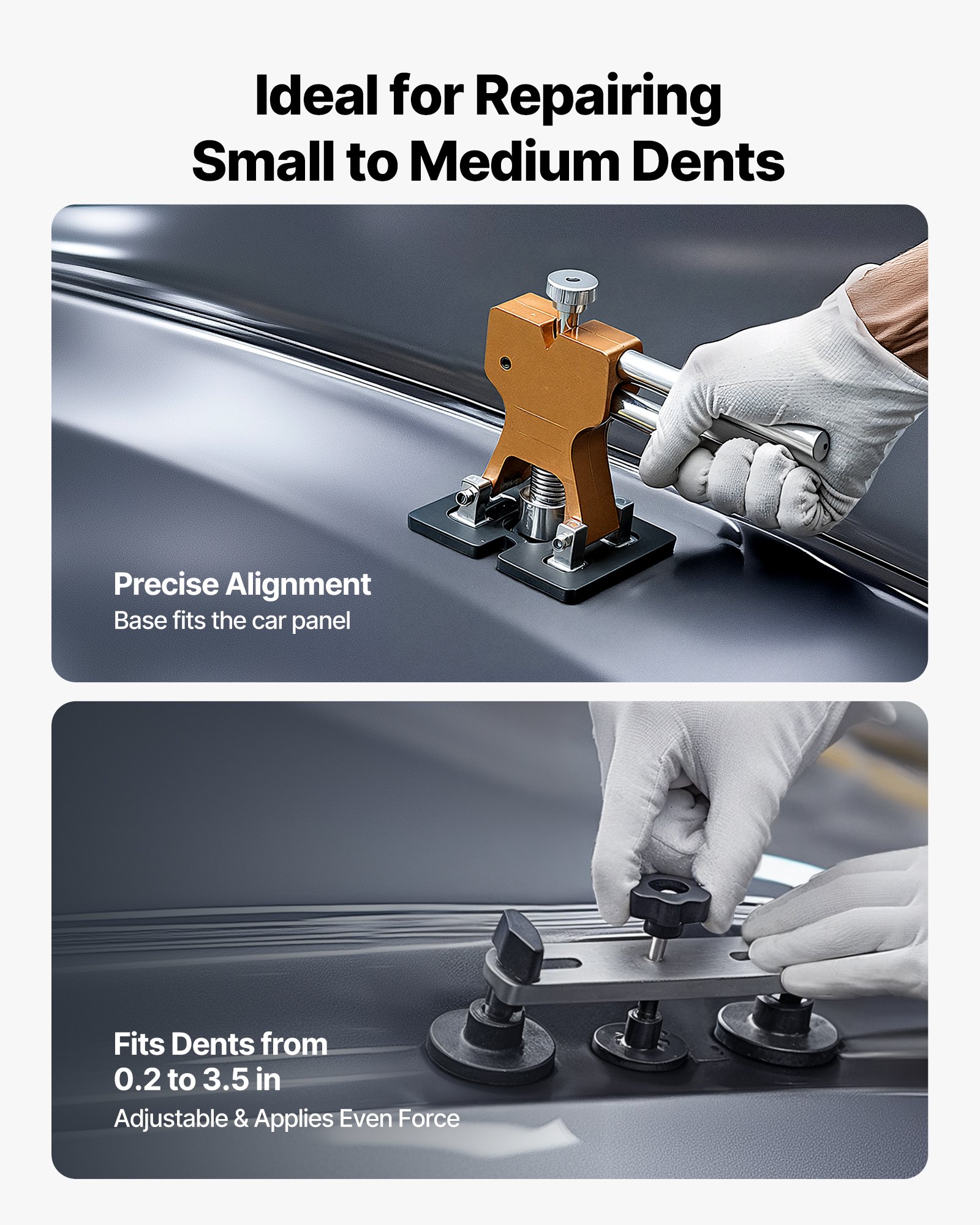 VEVOR Dent Puller Set (100 stuks) voor het verwijderen van deuken zonder spuiten met gouden lifter, brugtrekker, glijhamer, T-balk, lijmpistool, deukreparatieset deukreparatieset deukreparatieset