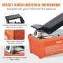 VEVOR Air Hydraulic Pump, 10,000 PSI 1/2 Gal Reservoir, NPT 3/8" Oil Outlet, NPT 1/4" Inlet, 6.6 ft Pipe, Foot Actuated Hydraulic Pump Air Treadle for Auto Body Frame Machines and Pulling Post, Orange