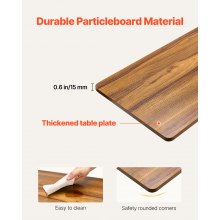 VEVOR Overbedtafel Mobiele bijzettafel Laptoptafel Hoogte verstelbaar Hout