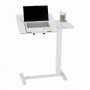 VEVOR Overbed Table, Mobile Bed Side Table with Flip Desktop and 4 Hidden Wheels, Height & Angle Adjustable Rolling Laptop Desk with Cup Holder, Portable Over Bed Desk for Home, Office, Study, White
