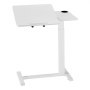 VEVOR Bedtafel, bijzettafel, laptoptafel, bedtafel op wielen, wit, opklapbaar tafelblad voor thuis, kantoor of studie, met bekerhouder, in hoogte en hoek verstelbaar hydraulisch hef-/kantelmechanisme.