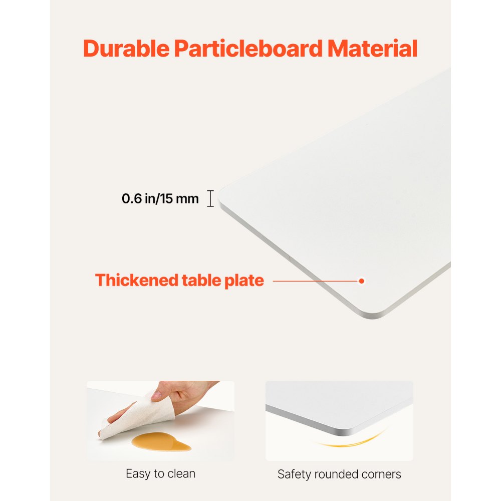 VEVOR Overbedtafel Mobiele bijzettafel met 4 verborgen wielen, in hoogte verstelbaar en laptoptafel met bekerhouder, draagbaar nachtkastje voor kantoor, studeerkamer, wit