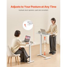 VEVOR Overbedtafel Mobiele bijzettafel Laptoptafel met 4 verborgen wielen
