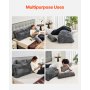 VEVOR Headboard Pillow, Queen Size Wedge Headboard Pillow with 2 Side Pockets and 2 Headrests, Bed Wedge Pillow with Washable Flannel Cloth, for Reading, Gaming, Resting, Working in Bed, Grey