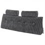 VEVOR Headboard Pillow, Queen Size Wedge Headboard Pillow with 2 Side Pockets and 2 Headrests, Bed Wedge Pillow with Washable Flannel Cloth, for Reading, Gaming, Resting, Working in Bed, Grey