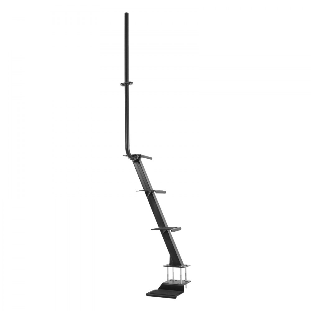 VEVOR Bootaanhangertrap, 4 treden, koolstofstalen bootaanhangertrap met handgreep, antislipoppervlak en een montagehoek van 70°, geschikt voor frames van 3x3/3x5/4x4 inch, vloermontage