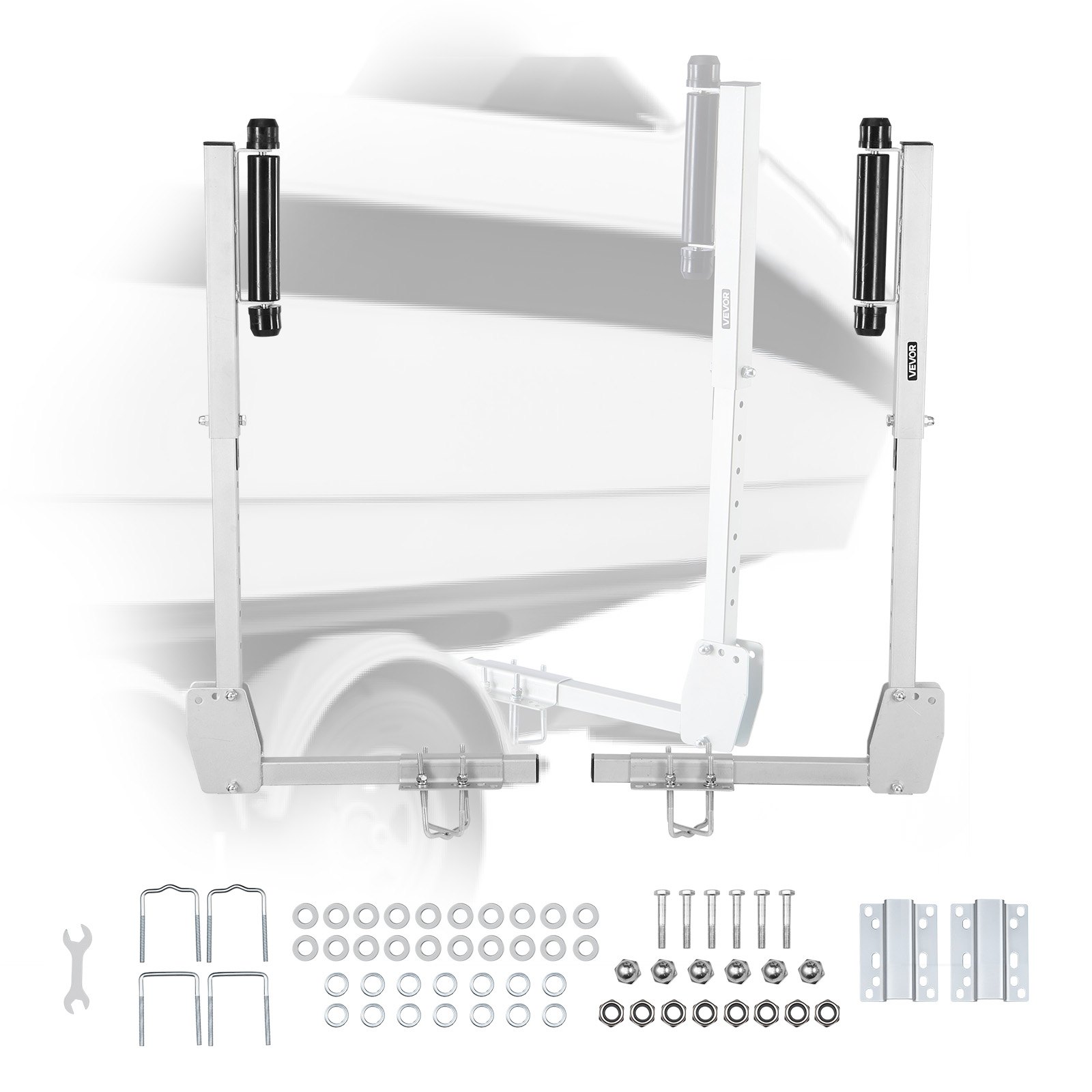 VEVOR Boottrailergeleider 700-1050 mm 8-traps in hoogte verstelbaar, verdikte, zware geleiders met soepel lopende rolgeleider, voor grotere visboten en speedboten vanaf 16 inch