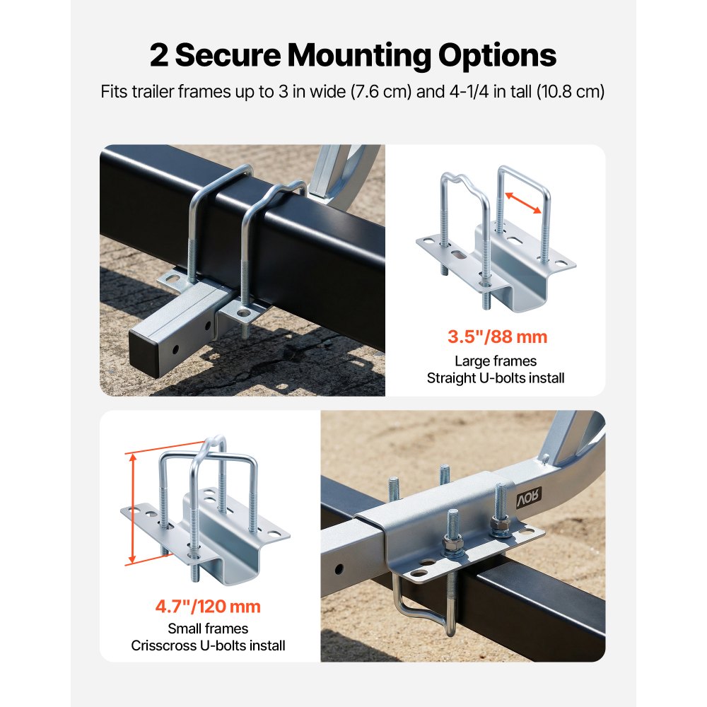 VEVOR boottrailergeleider 775 mm / 1205 mm, 0-10 cm verstelbare breedte, trailergeleider gemaakt van hoogwaardig staal met PVC-buizen, geschikt voor speedboten, compacte visboten en kleine zeilboten.