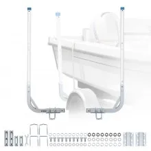 VEVOR boottrailergeleider 775 mm / 1205 mm, 0-10 cm verstelbare breedte, trailergeleider gemaakt van hoogwaardig staal met PVC-buizen, geschikt voor speedboten, compacte visboten en kleine zeilboten.