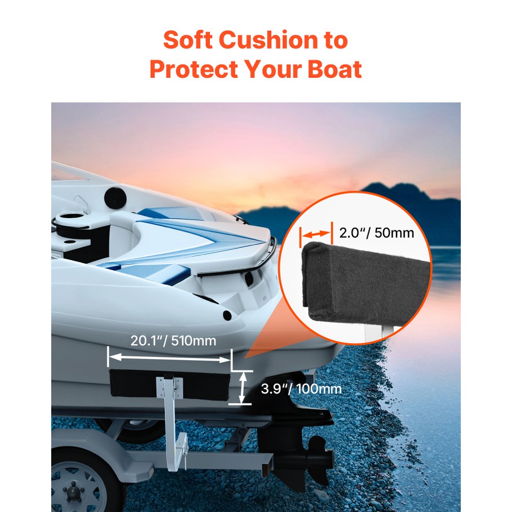 VEVOR T-vormige aanhangwagenpaal, boottrailergeleider, krukondersteuning, bootgeleider, 330 mm, verstelbare breedte, boottrailergeleider - reserveonderdelen en accessoires voor skiboot, visboot, zeilboottrailer