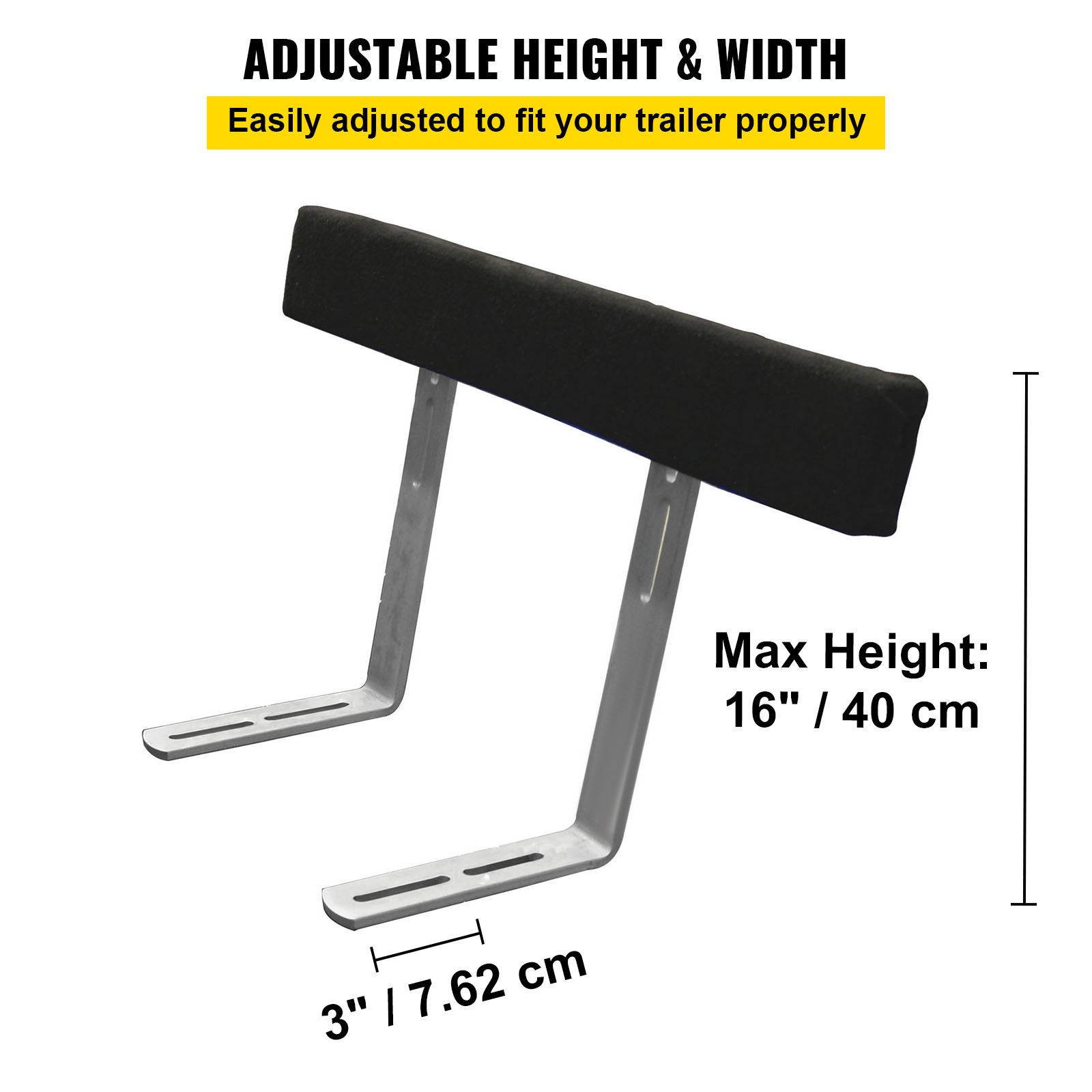 VEVOR Boottrailergeleider, 122 cm, 2 stuks RVS trailergeleider, trailergeleider met met tapijt beklede planken, inclusief bevestigingsmateriaal, voor skiboot-, visboot- of zeilboottrailer
