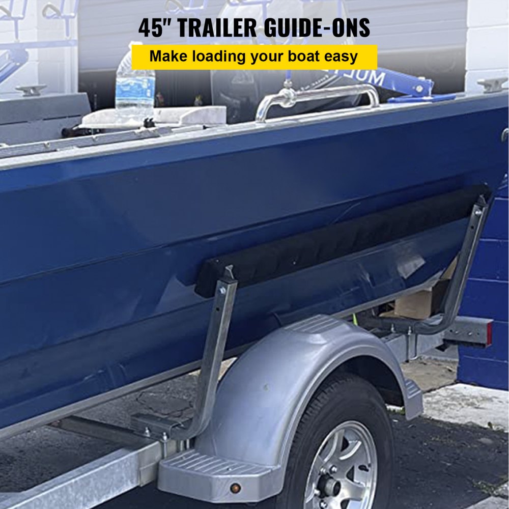 VEVOR Boottrailergeleider, 2 stuks RVS trailergeleider, trailergeleider met gewatteerde planken, inclusief bevestigingsmateriaal, voor skiboot, visboot of zeilboottrailer