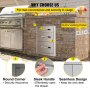 BuoQua Outdoor Kitchen Drawers 17.7"W x 20.5"H x 20.7"D, Flush Mount Triple Access BBQ Drawers Stainless Steel with Handle, BBQ Island Drawers for Outdoor Kitchens or Patio Grill Station